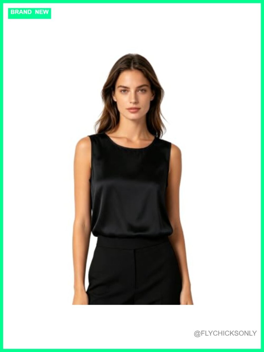 100% Mulberry Silk Tank Top Women Sleeveless Camisole Scoop Neck